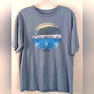 O'NEILL Graphic Tee Gray T-shirt XL Beachy Summer Surfer Vacation